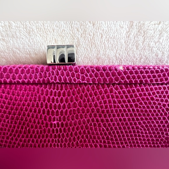 Lambertson Truex Orchid Pink Exotic Skin Genuine Lizard Clutch w/tag $1990 - Picture 6 of 11